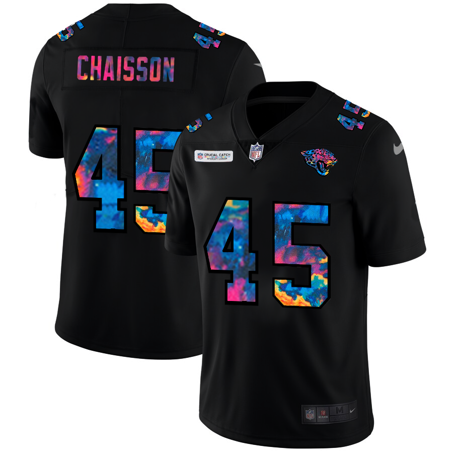 Men Nike Jacksonville Jaguars #45 Chaisson   Multi Color Black 2020 NFL Crucial Catch Vapor Untouchable Limited Jersey